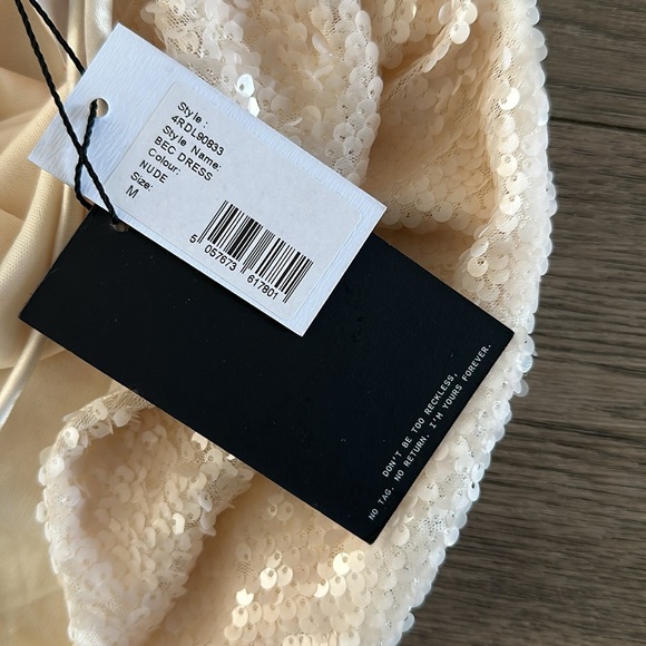 4th + Reckless Nude Sequins Cross Back Maxi BEC Dress Size: Medium - Picture 11 of 14